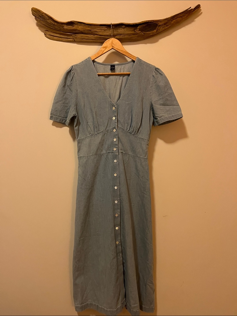 Light Blue Denim Midi Dress